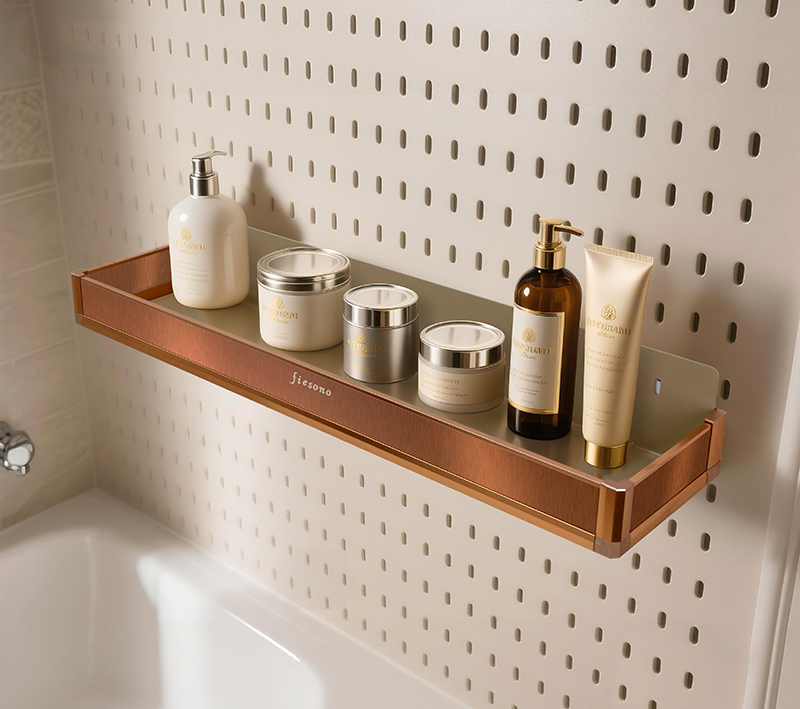 80432长型置物盒(铁+飞特板)(侧面视图)(场景)玫瑰金拉丝 80432长型置物盒(铁+飞特板)(侧面视图)(场景)玫瑰金拉丝