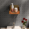 FIESONO U-Shaped Pegboard Storage Box (Metal + Glass)