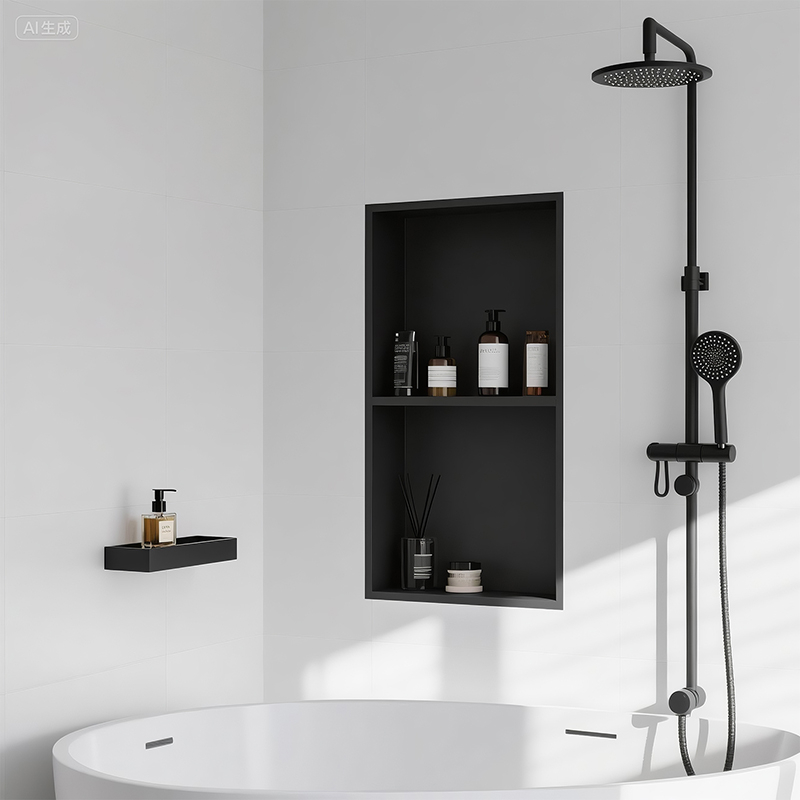 Stainless Steel Shower Niche – 2-Tier Recessed Wall Shelf