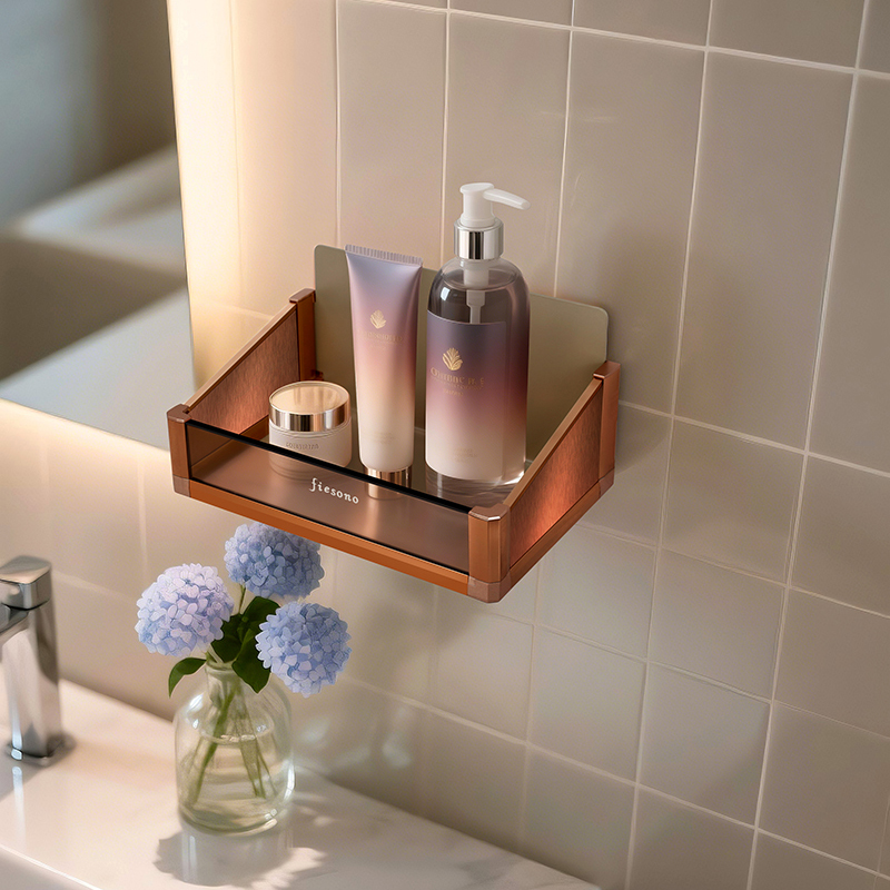 FIESONO Trapezoid Pegboard Storage Box (Metal + Glass)