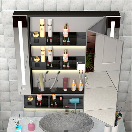 Fiesono Customized Folding Mirror Door Bathroom Storage Medicine Cabinet With Folding Telescopic Mirror Door.png