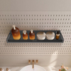 FIESONO Long Pegboard Storage Box (Metal + Glass)