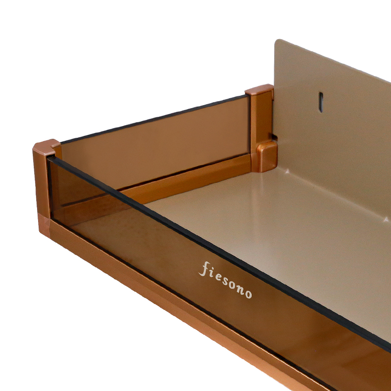 FIESONO Medium-Length Pegboard Storage Box (Metal + Glass)