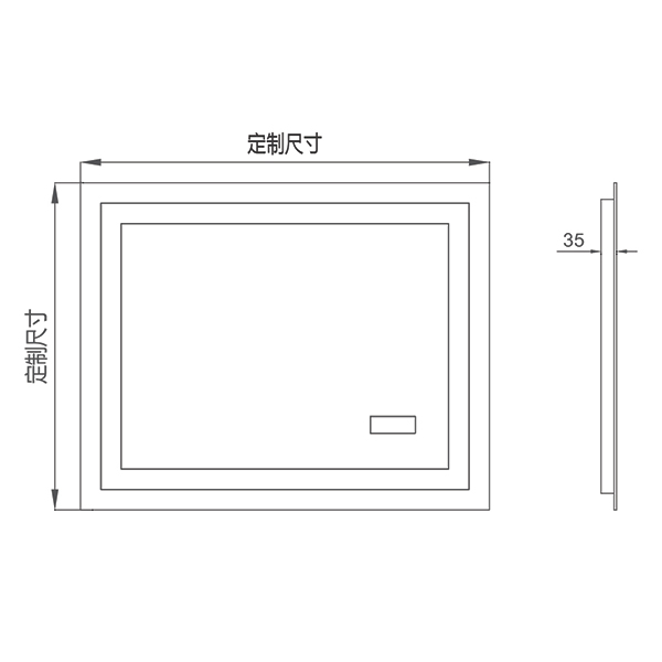 Bathroom Vanity Aluminum Alloy LED Light Mirror with Temperature and Anti-Fogging