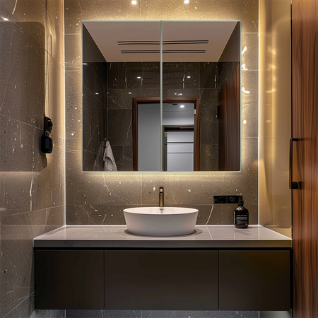 Floating Aluminum Medicine Cabinet Designed for Modern Urban Bathroom Renovation Projects