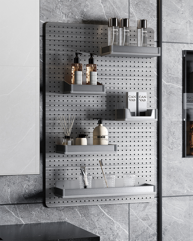 Pegboard Decorative Vase Holder Shelf– Metal Frame Style