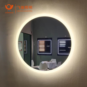 Aluminum Bathroom Round Temperature Intelligent LED Light Mirror 