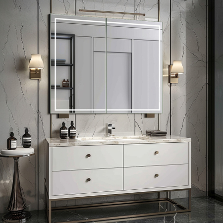 Minimalist Smart Aluminum Bathroom Mirror Cabinet