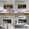 LED Lighted 2-Tier Recessed Shower Niche- Illuminated Wall Shelf for Modern Bathroom Storage
