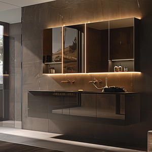 Fiesono Stylish Functionality: All-Aluminum Lighted Anti-Fog Bathroom Cabinets