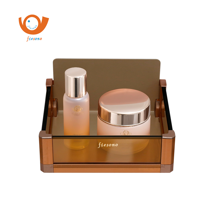 FIESONO Small Square Pegboard Storage Box (Metal + Glass)