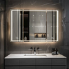 Fiesono Custom Lighted Versatile Modern Simple Aluminum Bathroom Cabinets: Single, Double, or Triple Door