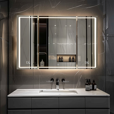 Floating Aluminum Bathroom Cabinet Inspired by Contemporary European Interior Architecture