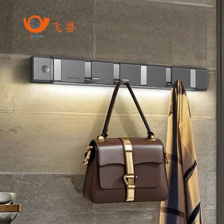 Wall Mounted Folding Hidden Hook Hanging Storage Coat Rack 