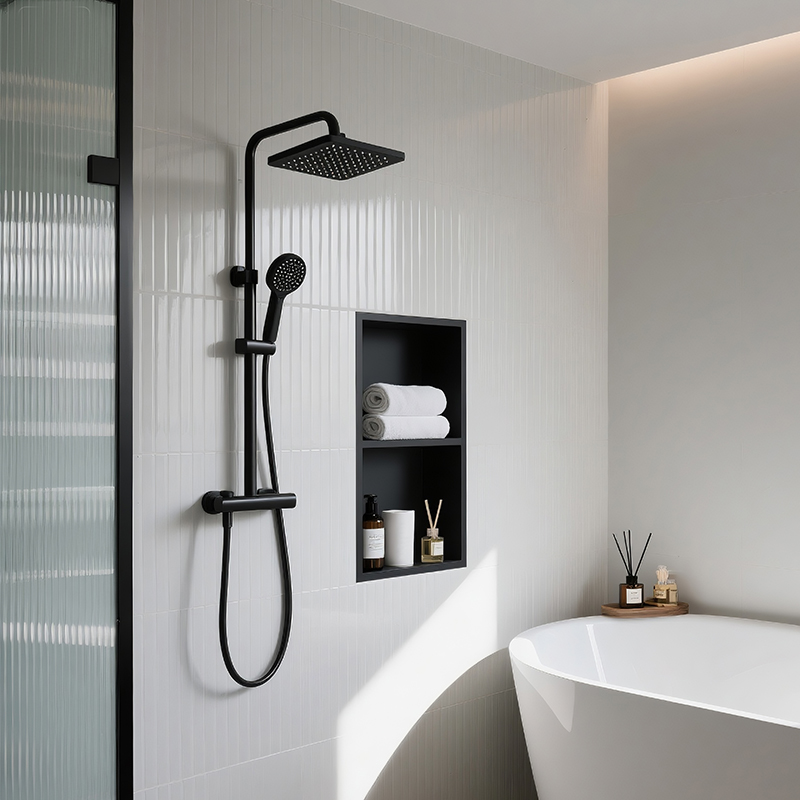 Stainless Steel Shower Niche – 2-Tier Recessed Wall Shelf