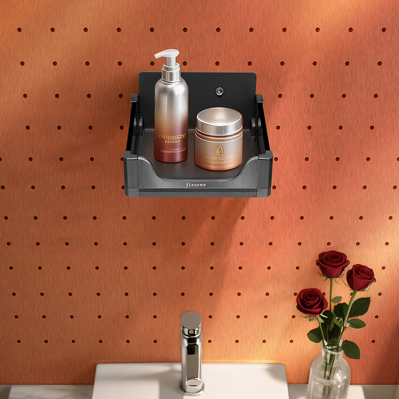 FIESONO U-Shaped Pegboard Storage Box (Metal + HPL)