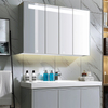 Fiesono Custom Lighted Versatile Modern Simple Aluminum Bathroom Cabinets: Single, Double, or Triple Door