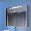 Fiesono Modern Mirrored Aluminum Bath room Vanity Custom-made LED Bathroom Storage Floating Cabinet