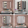 Fiesono Customized Folding Mirror Door Bathroom Storage Medicine Cabinet With Folding Telescopic Mirror Door 