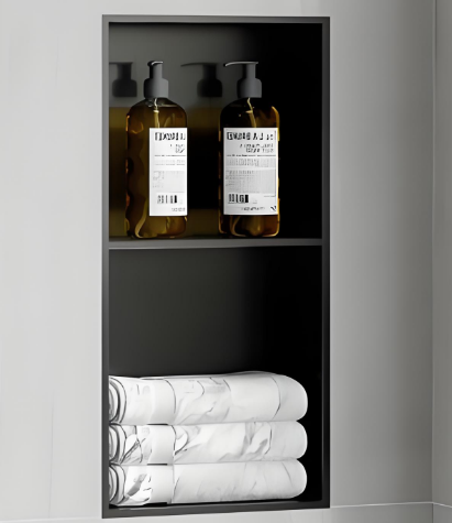 LED Lighted 2-Tier Recessed Shower Niche- Illuminated Wall Shelf for Modern Bathroom Storage