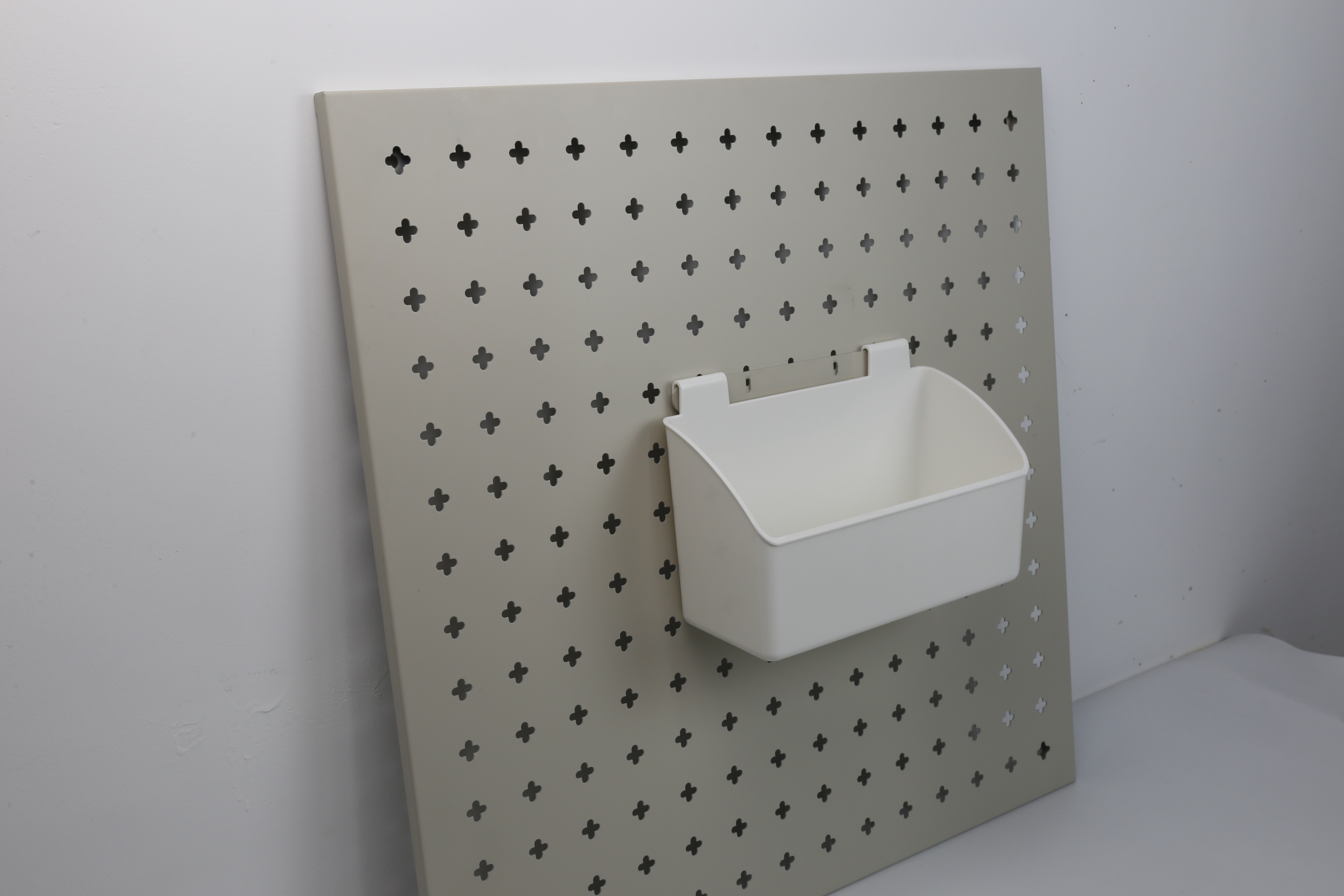 Small Pegboard Storage Box – Powder-Coated Iron