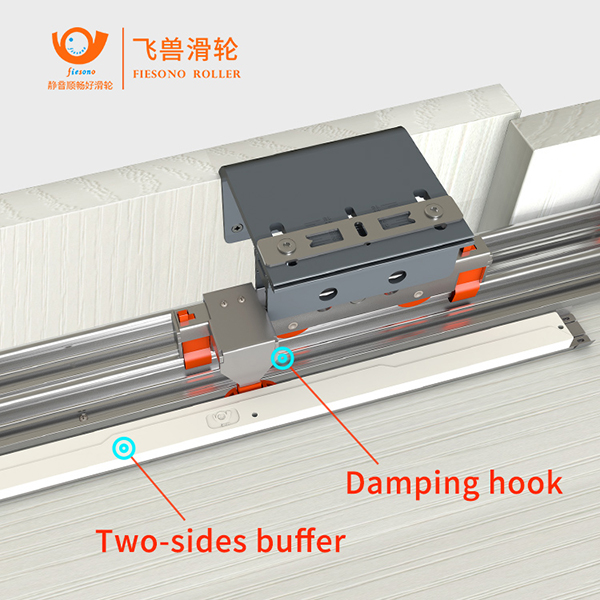 Wardrobe Sliding Hanging Door Soft Close Three-door 80KG Heavy Duty Overlay Topline Mechanism Sliding Door Roller Wheel 