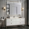 Custom Full-Aluminum Single Door Bathroom Cabinet with Light And Anti-Fog