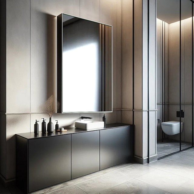 Fiesono High-Quality Lighted Miroor Aluminum Bathroom Cabinets with Custom Dimensions