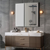 Fiesono Custom Lighted Versatile Modern Simple Aluminum Bathroom Cabinets: Single, Double, or Triple Door