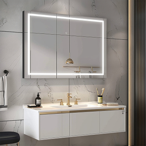 Customizable Lighted Aluminum Bathroom Medicine Cabinet - Waterproof, Fog-Proof, Insect-Resistant, LED Mirror Door, Various Sizes And Styles Available